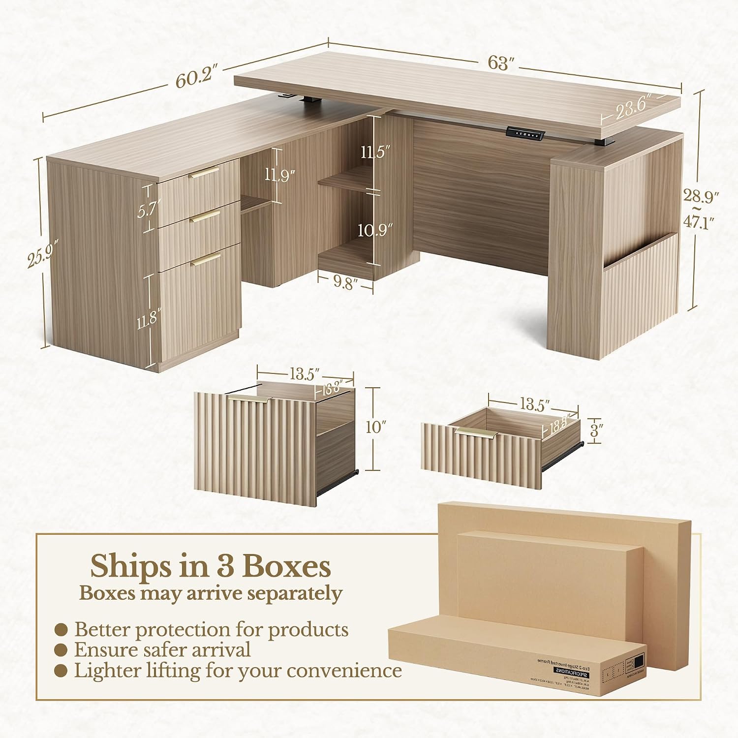 Office Furniture Filing Cabinets - Mesa de trabalho em L de